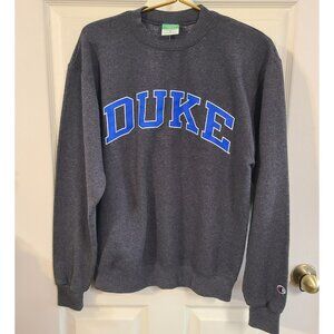 Champion Duke Blue Devils Mens Charcoal Arch Name Long Sleeve Crew Sweatshirt  M